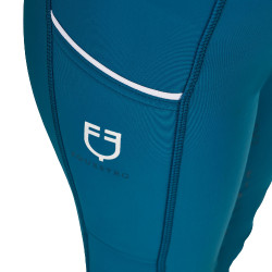 Mädchen-Leggings mit Grip und Equestro-Logo Korallenblau