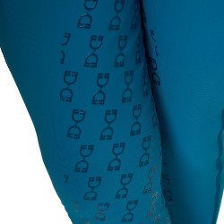 Mädchen-Leggings mit Grip und Equestro-Logo Korallenblau