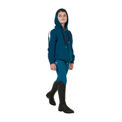 Mädchen-Leggings mit Grip und Equestro-Logo Korallenblau