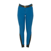 Eng anliegende Damenreithose mit Grip und Zenda Equestro Logo Korallenblau