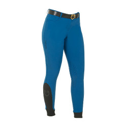 Eng anliegende Damenreithose mit Grip und Zenda Equestro Logo Korallenblau Eng anliegende Damenreithose mit Grip und Zenda Equestro Logo Korallenblau