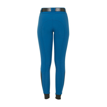 Eng anliegende Damenreithose mit Grip und Zenda Equestro Logo Korallenblau Eng anliegende Damenreithose mit Grip und Zenda Equestro Logo Korallenblau