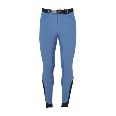 Eng anliegende Herrenreithose mit Vollbesatz Aria Equestro Beringsee Blau