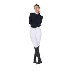 Damen-Slim-Fit-Turnierpolo mit Mesh-Einsätzen Equestro Schwarz