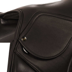 Doppelte Lederspringsattel Modell Las Vegas Supreme Dunkelbraun