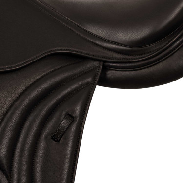 Doppelte Lederspringsattel Modell Las Vegas Supreme Dunkelbraun