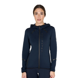 Damen-Technik-Sweatshirt aus Jersey mit Reißverschluss Equestro Marineblazer Marineblau