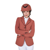 Wettkampfjacke Damen aus technischem Stretchstoff Equestro Mammutbaum Braun