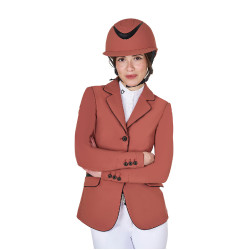 Wettkampfjacke Damen aus technischem Stretchstoff Equestro Mammutbaum Braun