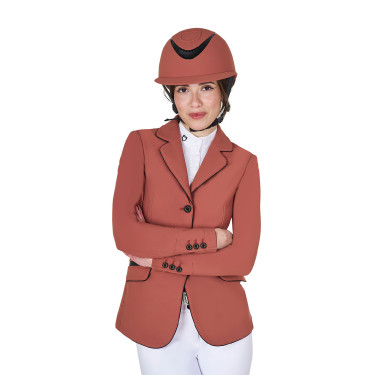 Wettkampfjacke Damen aus technischem Stretchstoff Equestro Mammutbaum Braun