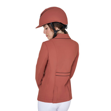Wettkampfjacke Damen aus technischem Stretchstoff Equestro Mammutbaum Braun