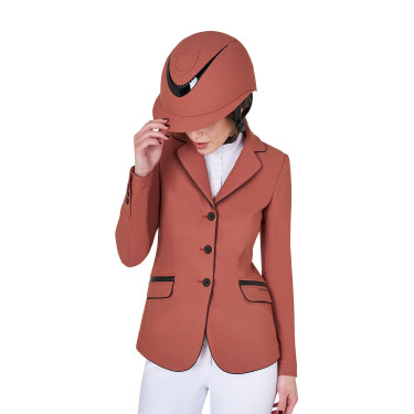 Wettkampfjacke Damen aus technischem Stretchstoff Equestro Mammutbaum Braun