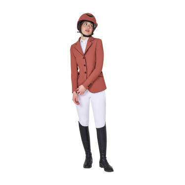 Wettkampfjacke Damen aus technischem Stretchstoff Equestro Mammutbaum Braun