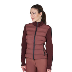 Equestro Damenjacke aus Nylon und Strick mit Reißverschluss Braun