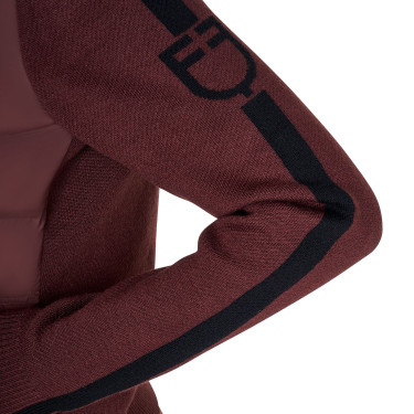 Equestro Damenjacke aus Nylon und Strick mit Reißverschluss Braun