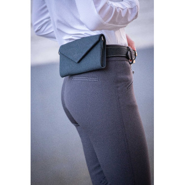 Phone Pocket Pénélope perforiertes Leder Schwarz