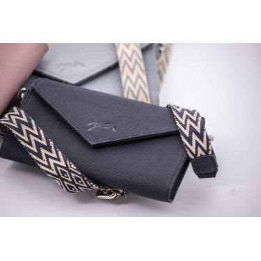 Phone Pocket Pénélope perforiertes Leder Schwarz