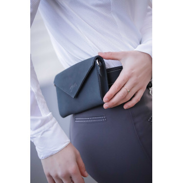 Phone Pocket Pénélope perforiertes Leder Schwarz