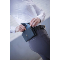 Phone Pocket Pénélope perforiertes Leder Schwarz