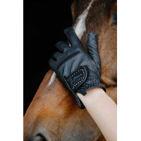 Handschuhe Je t'aime Equithème Strass Schwarz
