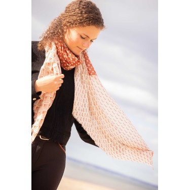 Stola Alix Pénélope Ecru / Rostfarben Weiß