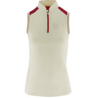 Ärmelloses Polo Equithème Jersey Ecru Beige Ärmelloses Polo Equithème Jersey Ecru Beige