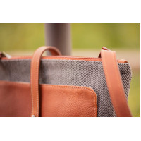 Pénélope Pablito Tasche großes Modell Zickzackmuster / Cognac Braun Pénélope Pablito Tasche großes Modell Zickzackmuster / Cognac Braun