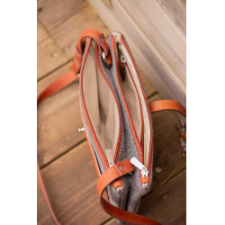 Pénélope Pablito Tasche großes Modell Zickzackmuster / Cognac Braun