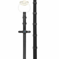 Schmale Stübben-Zügel mit 9 Stoppern und Haken Schwarz Silber