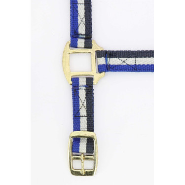 Nylonhalfter mit Leder unterlegt Norton Marine / Weiß / Blau Nylonhalfter mit Leder unterlegt Norton Marine / Weiß / Blau
