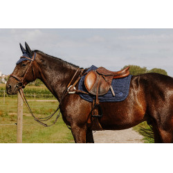 Fliegenhaube Ich liebe dich Equithème Origine Marineblau