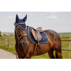 Fliegenhaube Ich liebe dich Equithème Mirror Blau