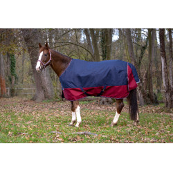Equithème Tyrex 1200 D Decke Marine / Bordeaux Blau