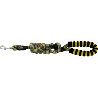 Hundeleine mit Griff Equithème Haspen Schwarz / gelber Griff