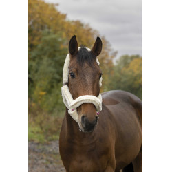 Norton Halfter Full synthetisches Lammfell Fuchsia / Ecru Rosa