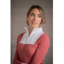 Turnier-Poloshirt Pénélope Florence Langarm Terrakotta Orange