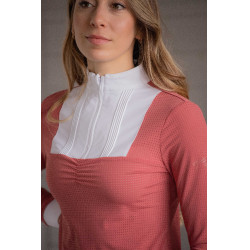 Turnier-Poloshirt Pénélope Florence Langarm Terrakotta Orange