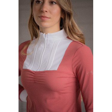 Turnier-Poloshirt Pénélope Florence Langarm Terrakotta Orange