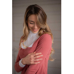 Turnier-Poloshirt Pénélope Florence Langarm Terrakotta Orange