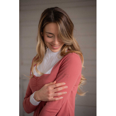 Turnier-Poloshirt Pénélope Florence Langarm Terrakotta Orange