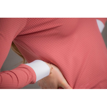 Turnier-Poloshirt Pénélope Florence Langarm Terrakotta Orange