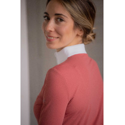 Turnier-Poloshirt Pénélope Florence Langarm Terrakotta Orange