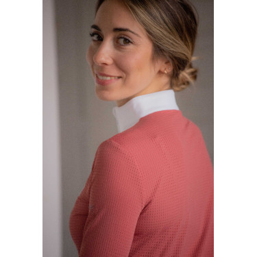 Turnier-Poloshirt Pénélope Florence Langarm Terrakotta Orange