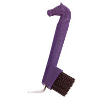 Hufkratzer mit Bürste, Pferdekopf Violett