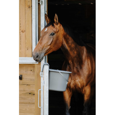 Futterkrippe Hippotonic mit Haken und Griff Dunkelgrau