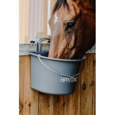 Futterkrippe Hippotonic mit Haken und Griff Dunkelgrau