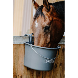 Futterkrippe Hippotonic mit Haken und Griff Dunkelgrau