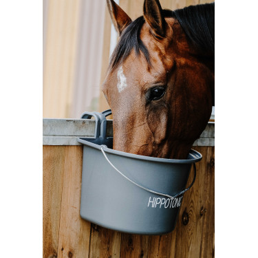 Futterkrippe Hippotonic mit Haken und Griff Dunkelgrau