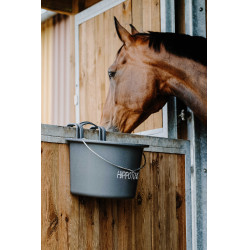 Futterkrippe Hippotonic mit Haken und Griff Dunkelgrau