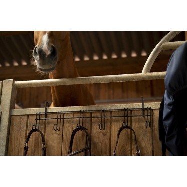 Trensenhalter Hippotonic 6 Plätze, mit Haken Schwarz Trensenhalter Hippotonic 6 Plätze, mit Haken Schwarz